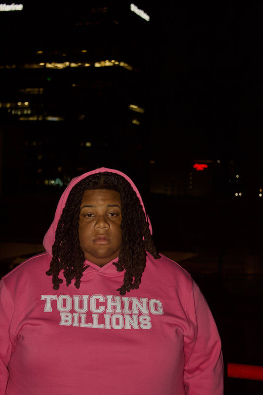 Touching billions pullover pink hoodie